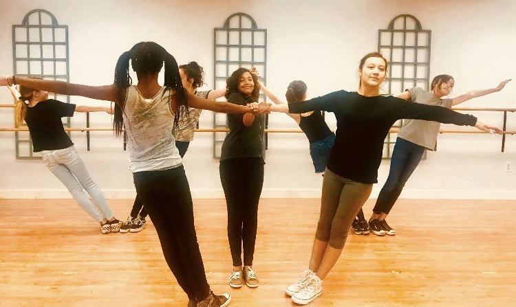 Teens in dance class