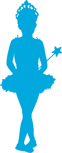blue Shillouette of kid in ballet pose