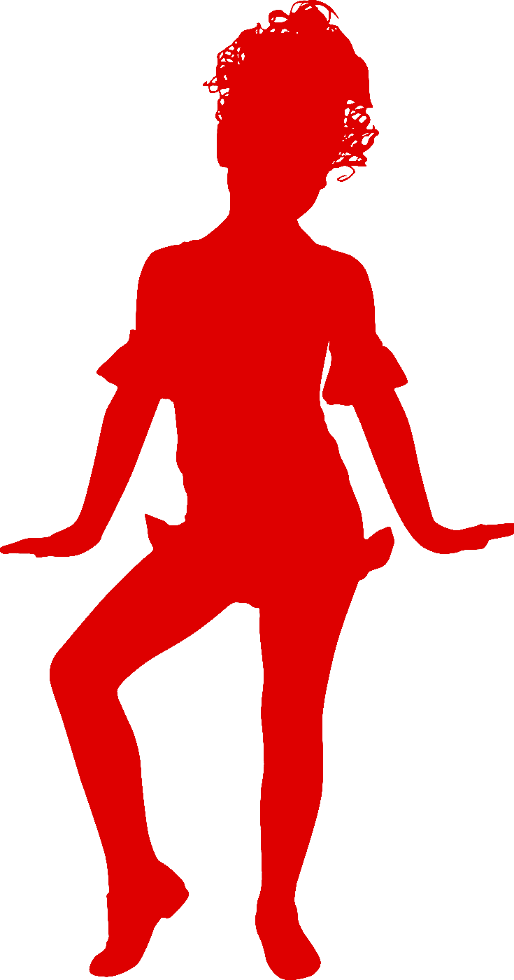 red Shillouette of person posing